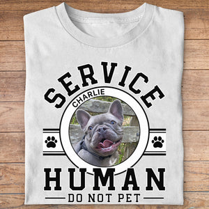 Service Human Logo | Live Preview Custom Your Dog Tee | Personalized with Your Own Dog or Cat Photo C921