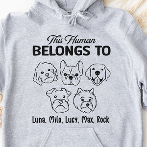 Human Belongs To Dog Cat Personalized Custom Photo Shirt C784