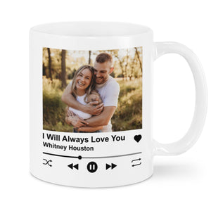 Personalized Song - Personalized Custom Photo Couple Mug - Gift For Couple, Husband Wife, Anniversary, Engagement, Wedding, Valentines Day C879