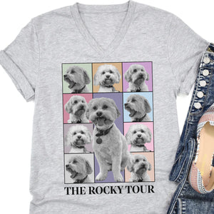 Custom Photo Eras Tour Shirt, Personalized with Your Own Dog or Cat Photo Portrait Shirt C792