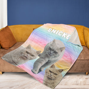 Custom Photo Pet Portrait Dog Cat Face Blanket C793