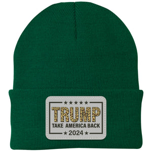 Trump 2024 Take America Back | Donald Trump Homage Hat | Donald Trump Fan Rectangle Leather Patch Hat C982 - GOP