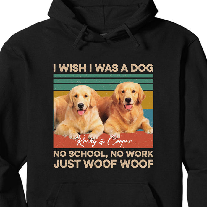 I Wish I Was A Cat, Live Preview Custom Your Pets Tee, Personalized with Your Own Cat or Dog Photo C846