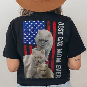 Live Preview Custom Your Pets American Flag, Personalized Custom Photo Dog Cat Backside Shirt C818