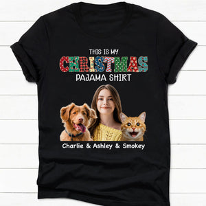 Pets Christmas Pajama, Live Preview Personalized Custom Photo Dog Cat Shirt C850