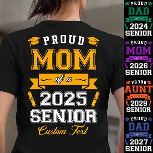 Proud Dad Senior 2024 - Senior Mom 2024 - Personalized Custom Backside Graduation Shirt C615