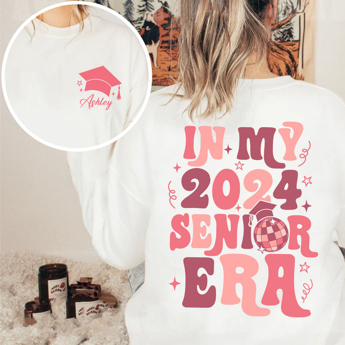 In My 2024 Senior Era - Personalized Custom Name Graduation Front & Back Shirt C880