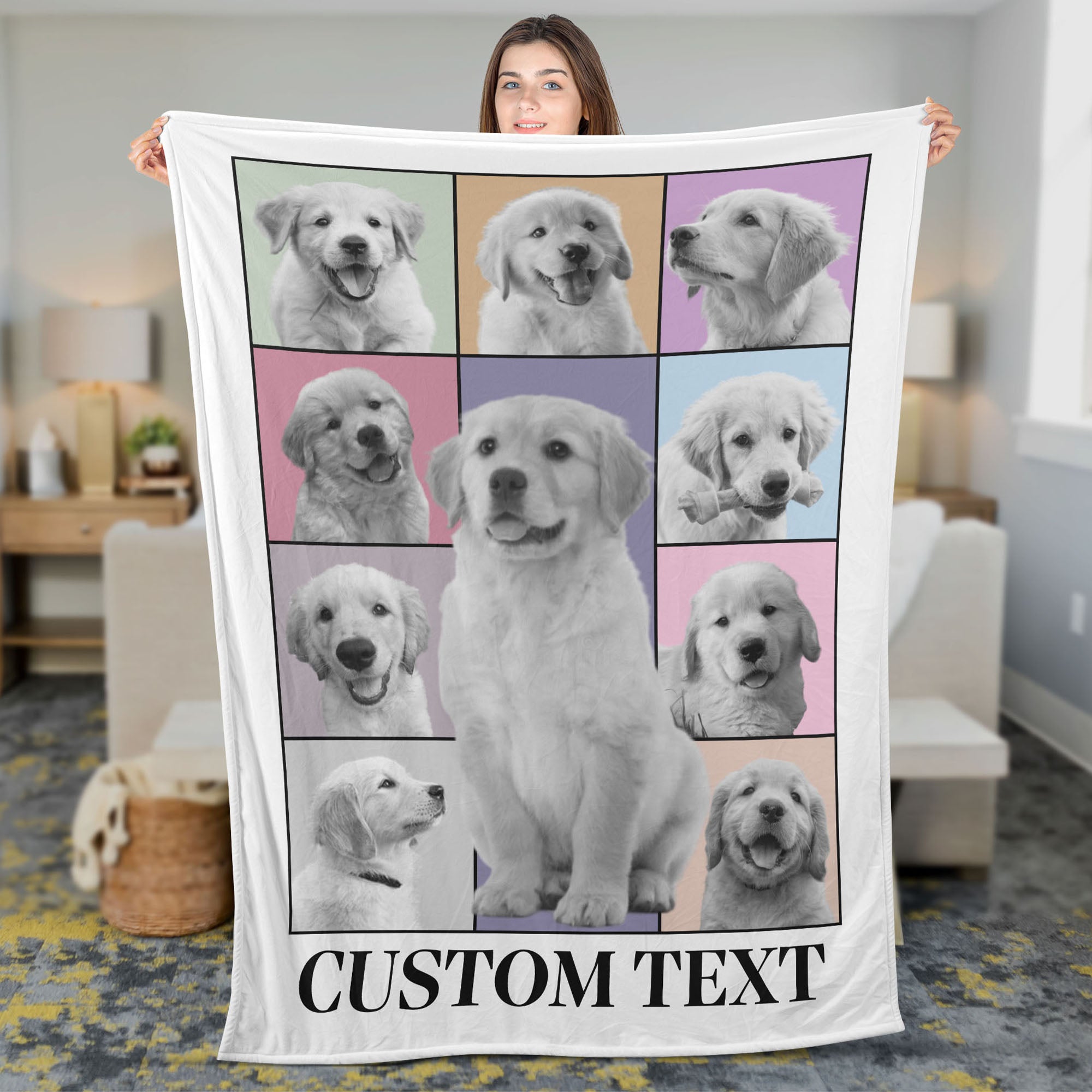 Custom Photo Eras Tour Blanket, Personalized with Your Own Dog or Cat Photo Portrait Blanket C792