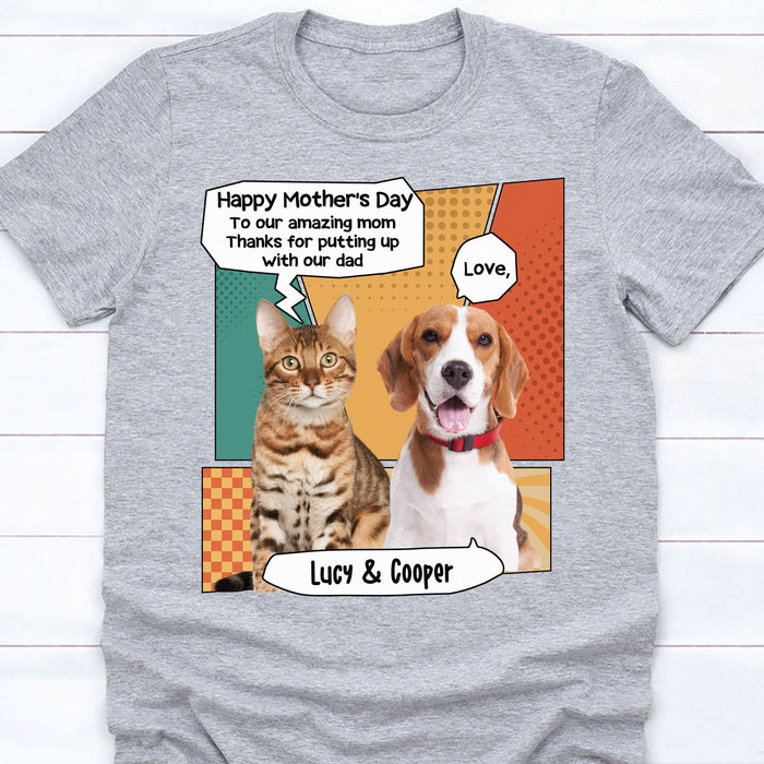 Amazing Dad Mom Personalized Custom Photo Dog Cat Bright Shirt C760
