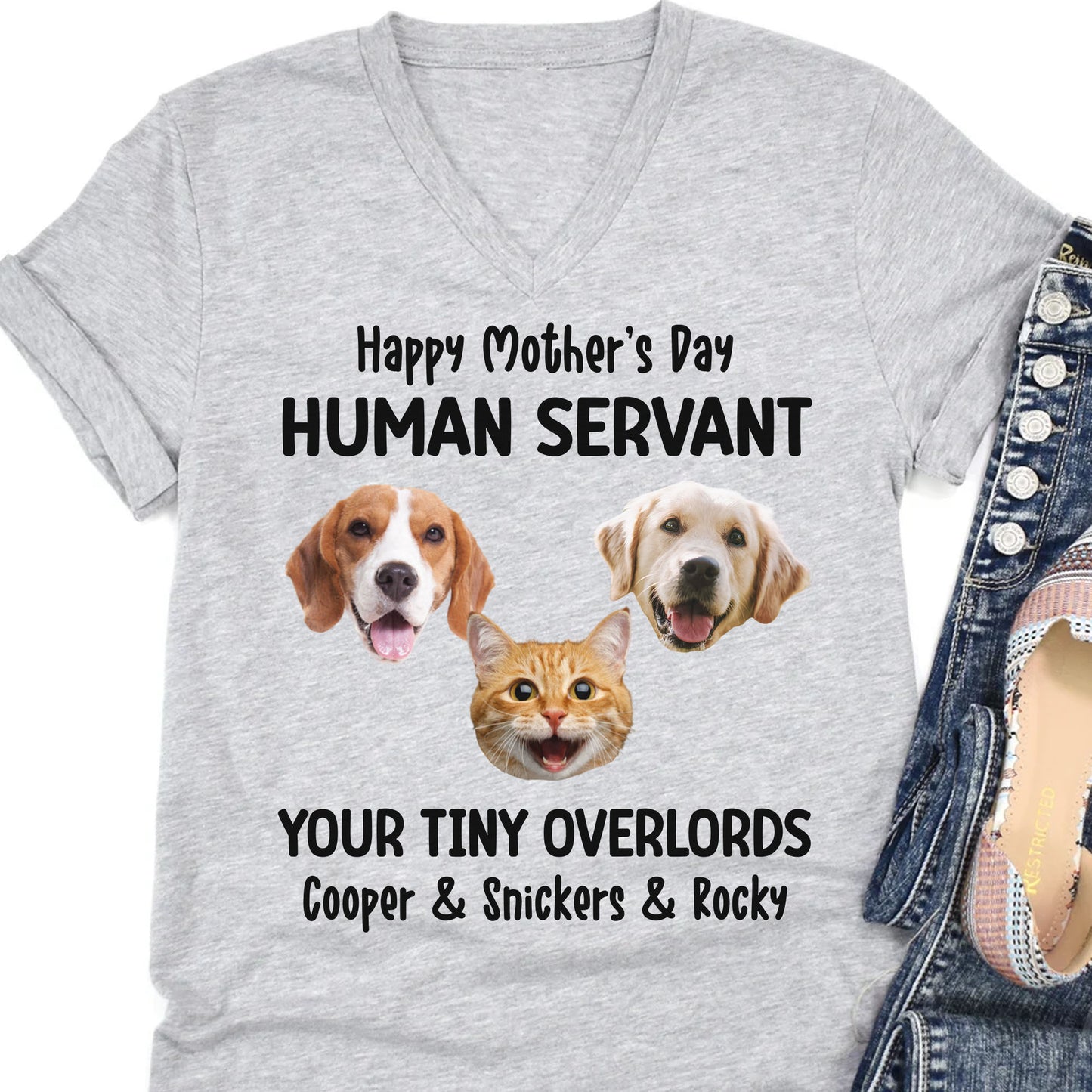 To My Human Servant Personalized Custom Photo Dog Cat Bright Shirt C783
