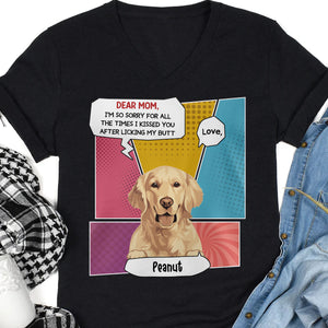 We're Kissed You After Licking Our Butts Personalized Custom Photo Dog Cat Dark Shirt C769