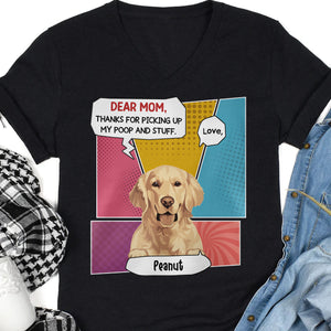 Thanks For Picking Up My Poop And Stuff Personalized Custom Photo Dog Cat Dark Shirt Gift For Dad Mom C771