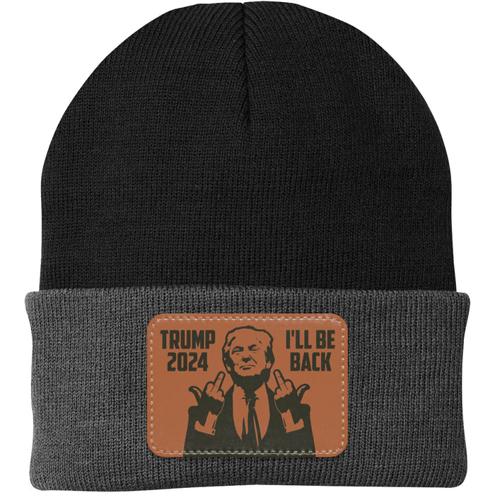 Trump Middle Finger Hat | Donald Trump Homage Hat | Donald Trump Fan Rectangle Leather Patch Hat C996 - GOP