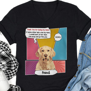 Thank You For Being My Dad Mom Personalized Custom Photo Dog Dark Shirt C770