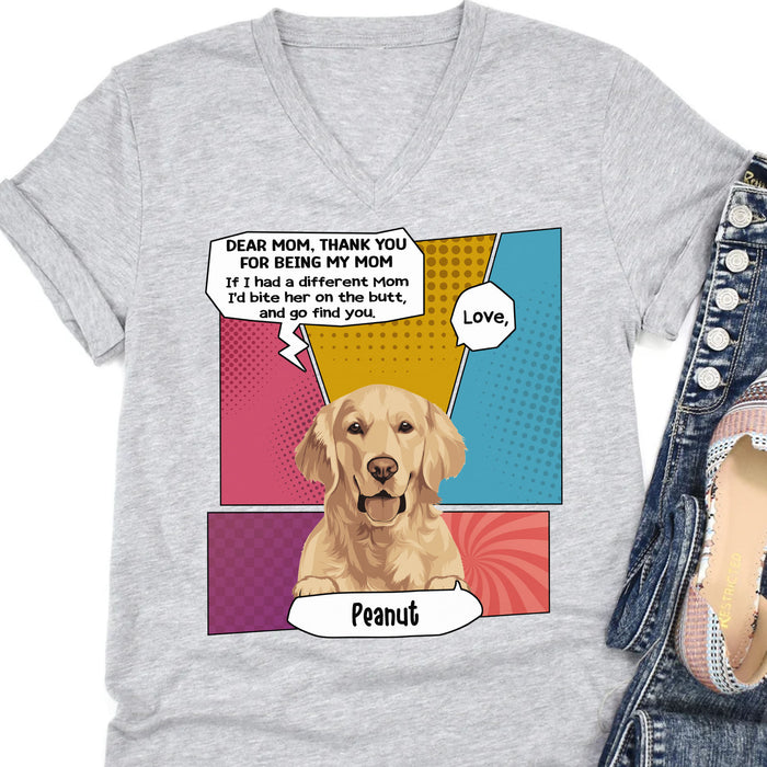 Bite The Butt Personalized Custom Photo Dog Cat Bright Shirt Gift For Dad Mom C763
