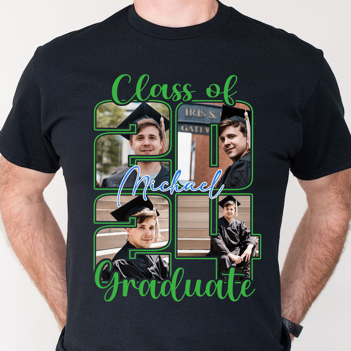 Class of 2024 Graduate - Live Preview Custom Graduation Tee - Personalized Photo Graduation Shirt C884
