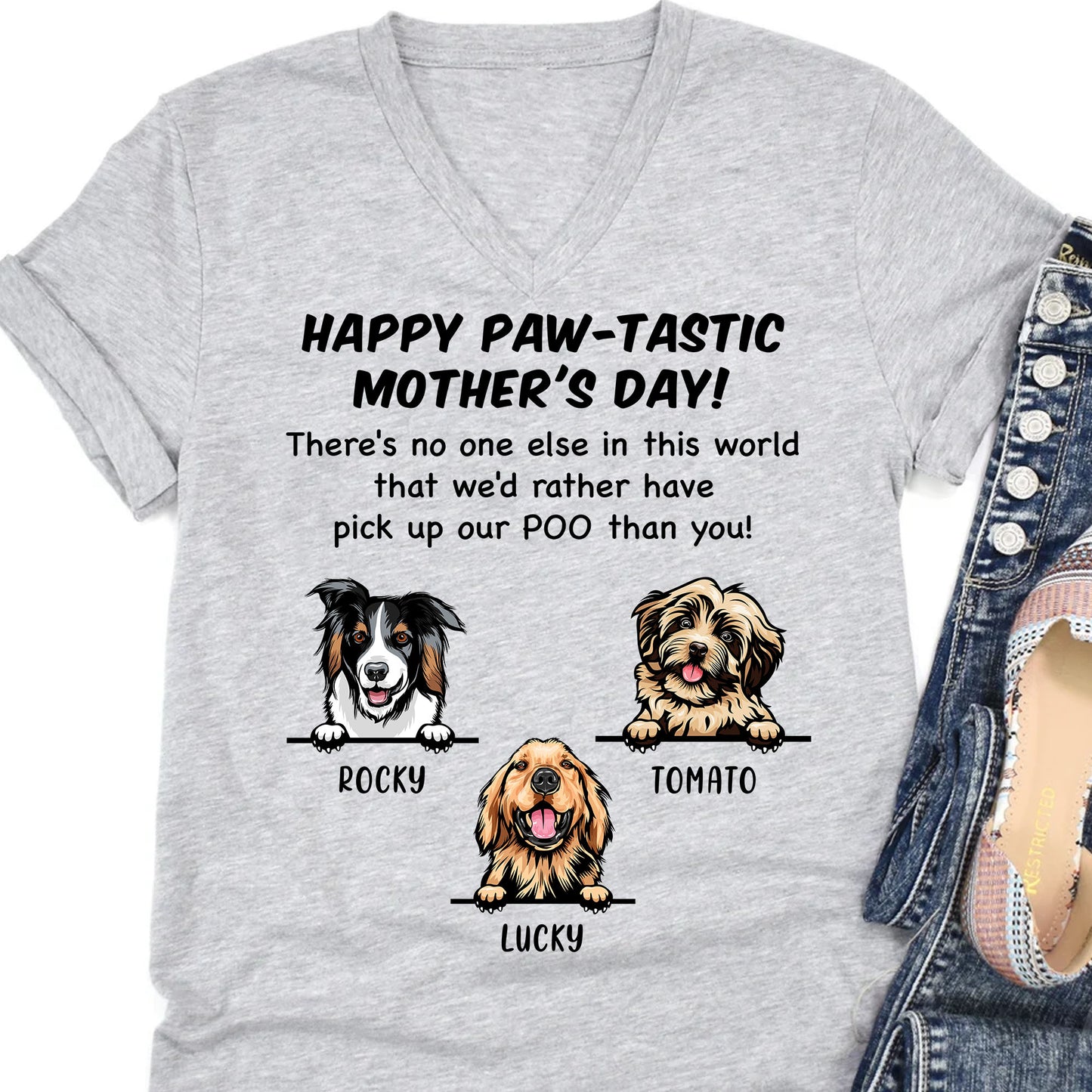 Happy Paw-Tastic Father's Day Pick up My Poo Dog Dad Mom Shirt C712