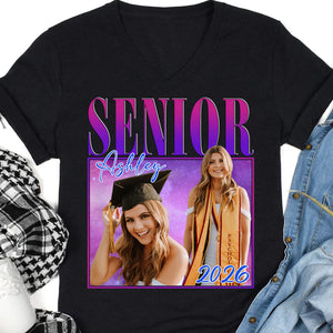 Senior 2024 - Live Preview Custom Graduation Tee - Personalized Photo Graduation Shirt C858