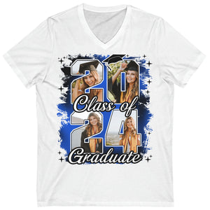 Live Preview Custom Graduation Tee - Graduation gift 2024, Senior 2024, Class of 2024 - Personalized Photo Graduation Shirt C887