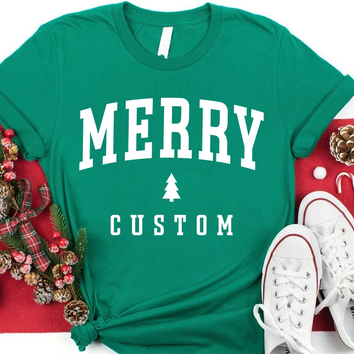 Merry Family Christmas Shirt, Matching Christmas Family Shirt, Personalized Custom Family Sweatshirt C854