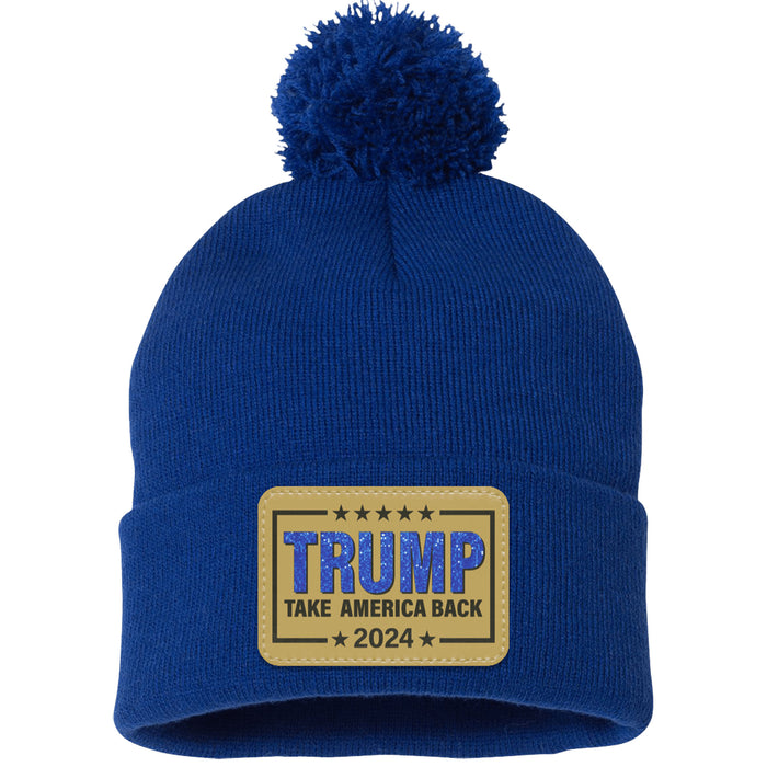 Trump 2024 Take America Back | Donald Trump Homage Hat | Donald Trump Fan Rectangle Leather Patch Hat C982 - GOP