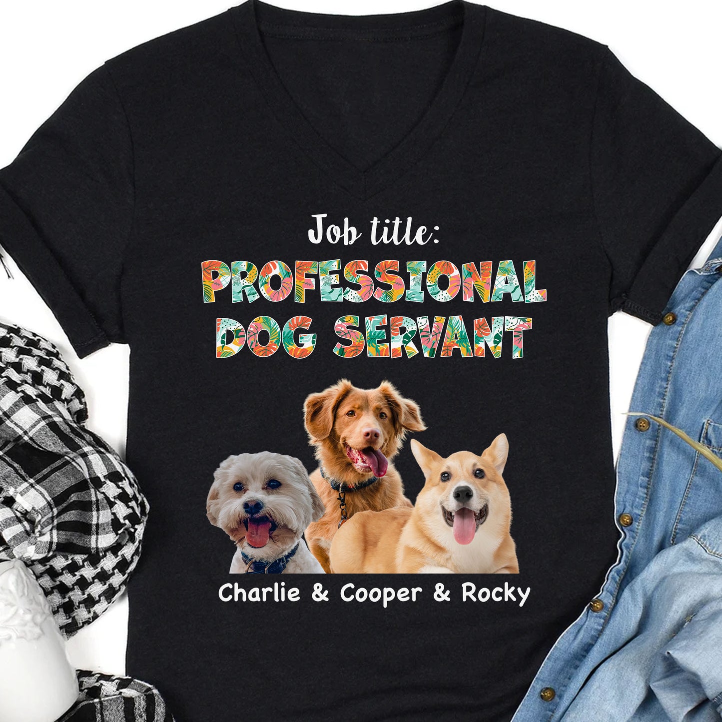 Professional Dog Servant, Live Preview Personalized Custom Photo Dog Shirt C852