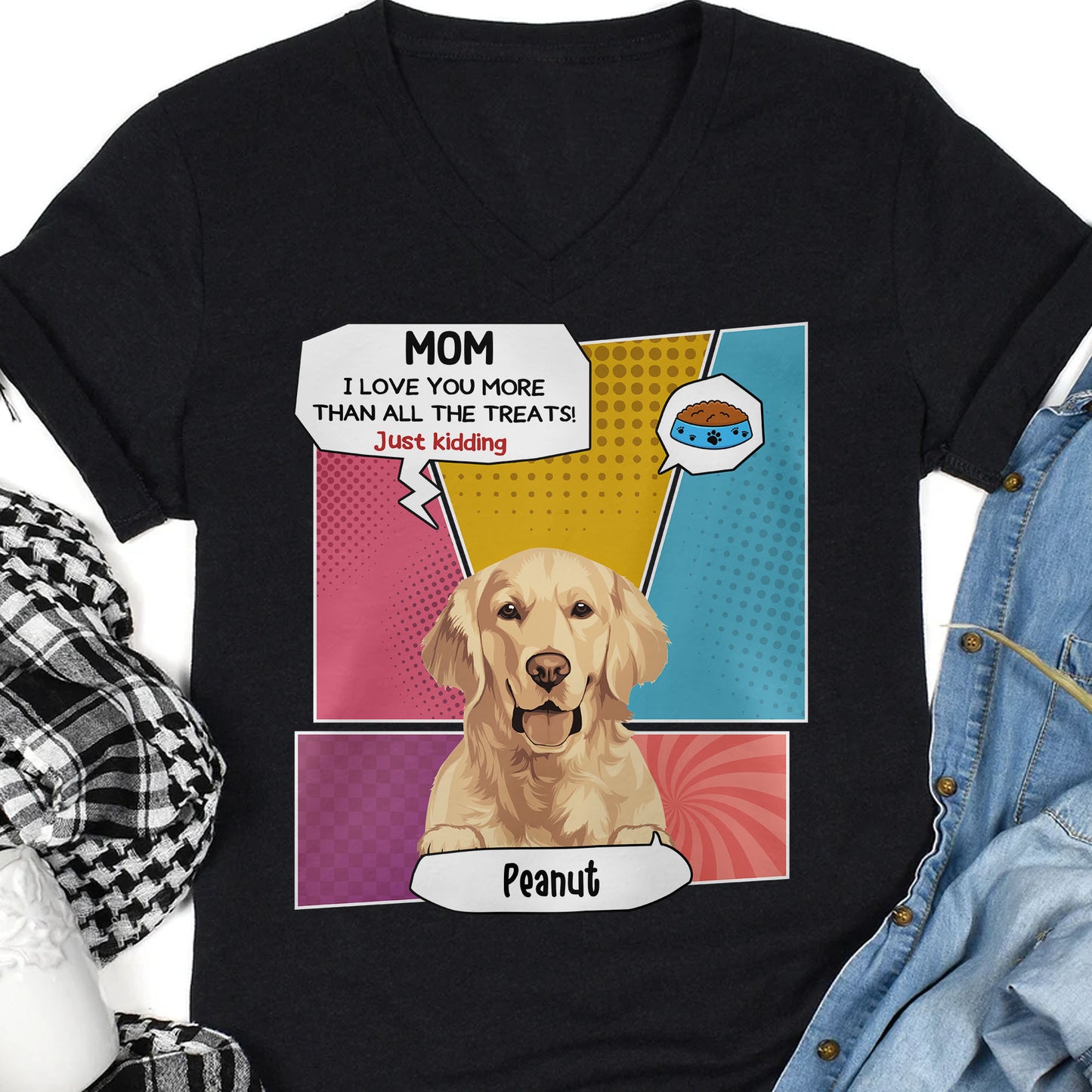Just Kidding Personalized Custom Photo Dog Cat Dark Shirt Gift For Dad Mom C772