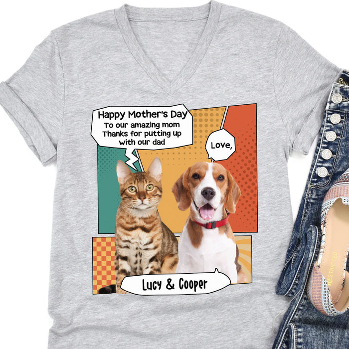 Amazing Dad Mom Personalized Custom Photo Dog Cat Bright Shirt C760