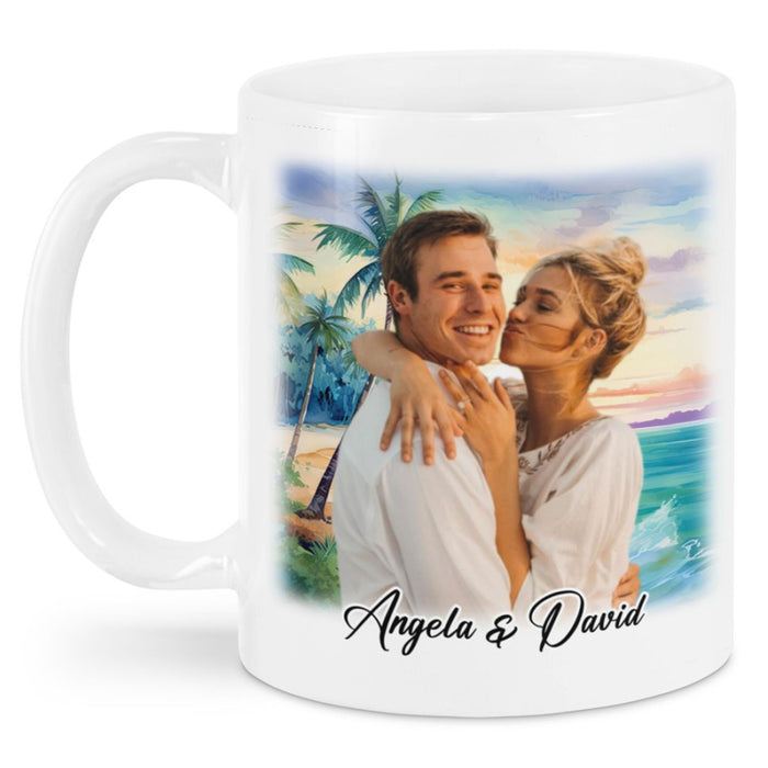 My Favorite Place Is Next To You - Personalized Custom Photo Couple Mug - Gift For Couple, Husband Wife, Anniversary, Engagement, Wedding, Valentines Day C882