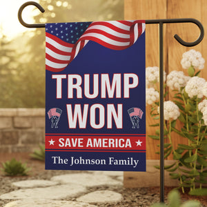 Trump Won Save America | Donald Trump Homage Flag | Donald Trump Fan Flag | House Flag, Garden Flag C942 - GOP