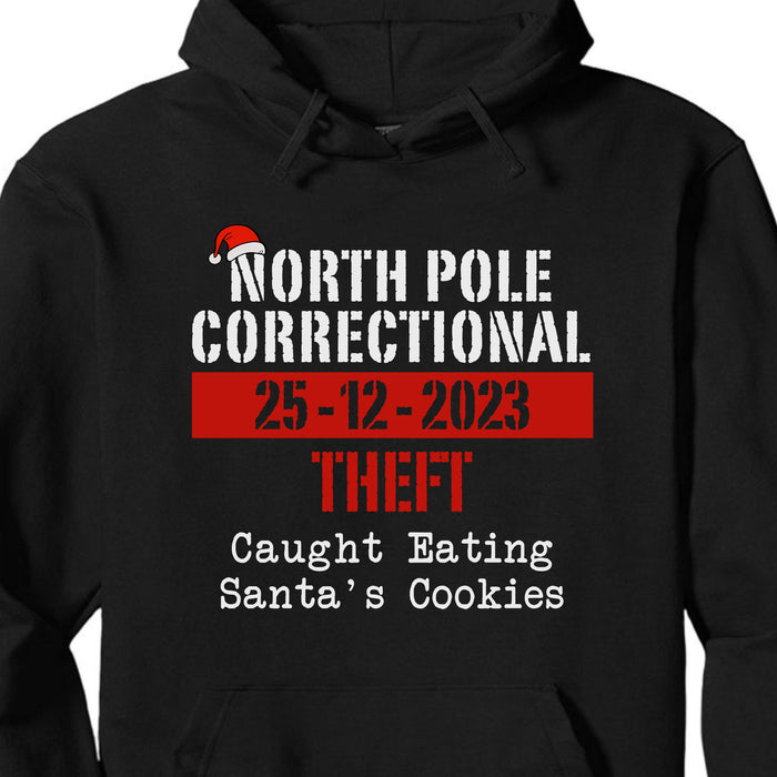 North Pole Correctional, Funny Christmas Family Matching Shirt, Personalized Custom Family Sweatshirt C842