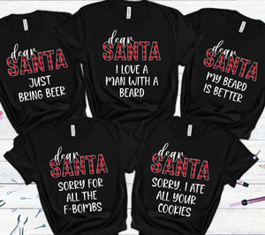 Dear Santa Funny Christmas Shirt, Personalized Custom Family Sweatshirt C834