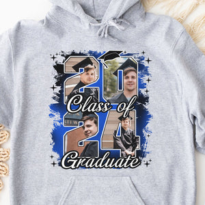 Live Preview Custom Graduation Tee - Graduation gift 2024, Senior 2024, Class of 2024 - Personalized Photo Graduation Shirt C887