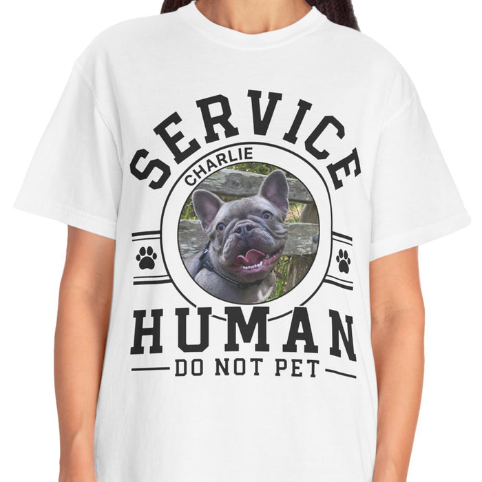 Service Human Logo | Live Preview Custom Your Dog Tee | Personalized with Your Own Dog or Cat Photo C921