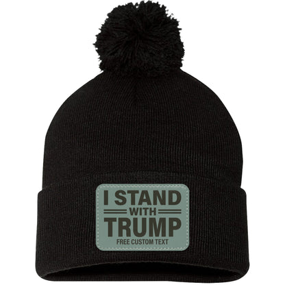 I Stand With Trump 2024 | Donald Trump Homage Hat | Donald Trump Fan Rectangle Leather Patch Hat C994 - GOP