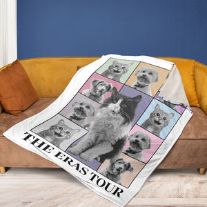 Custom Photo Eras Tour Blanket, Personalized with Your Own Dog or Cat Photo Portrait Blanket C792