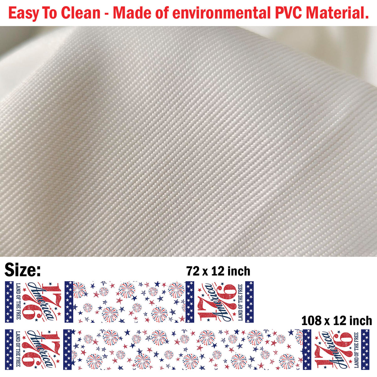 Land Of The Free 1776 Table Runner | Patriotic American Independence Day | 4th Of July Table Runner For Kitchen 682369