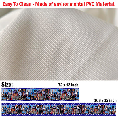 Trump Face Collage Table Runner | Retro Trump Won 2024 | Trump 4th Of July Table Runner For Kitchen 682354 - GOP