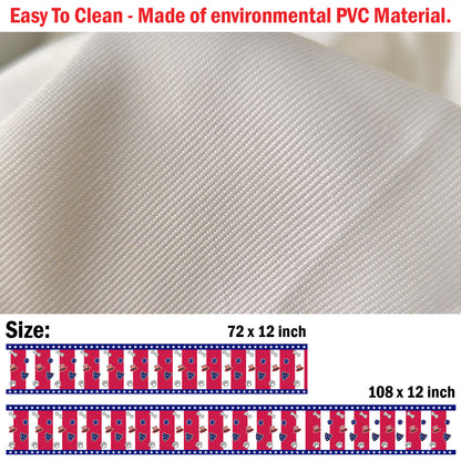 Personalized Dog Name Decor With Paw Print Table Runner | Patriotic 4th Of July Table Runner For Kitchen 682367