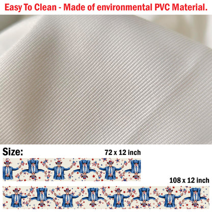 Trump Cowboy Table Runner | Trump Holding Flag 4th Of July | Independence Day Table Runner For Kitchen 682350 - GOP