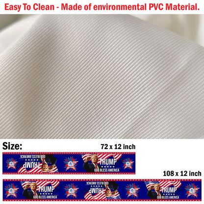 Trump God Bless America Table Runner | Trump Flag 4th Of July | Independence Day Table Runner For Kitchen 682351 - GOP