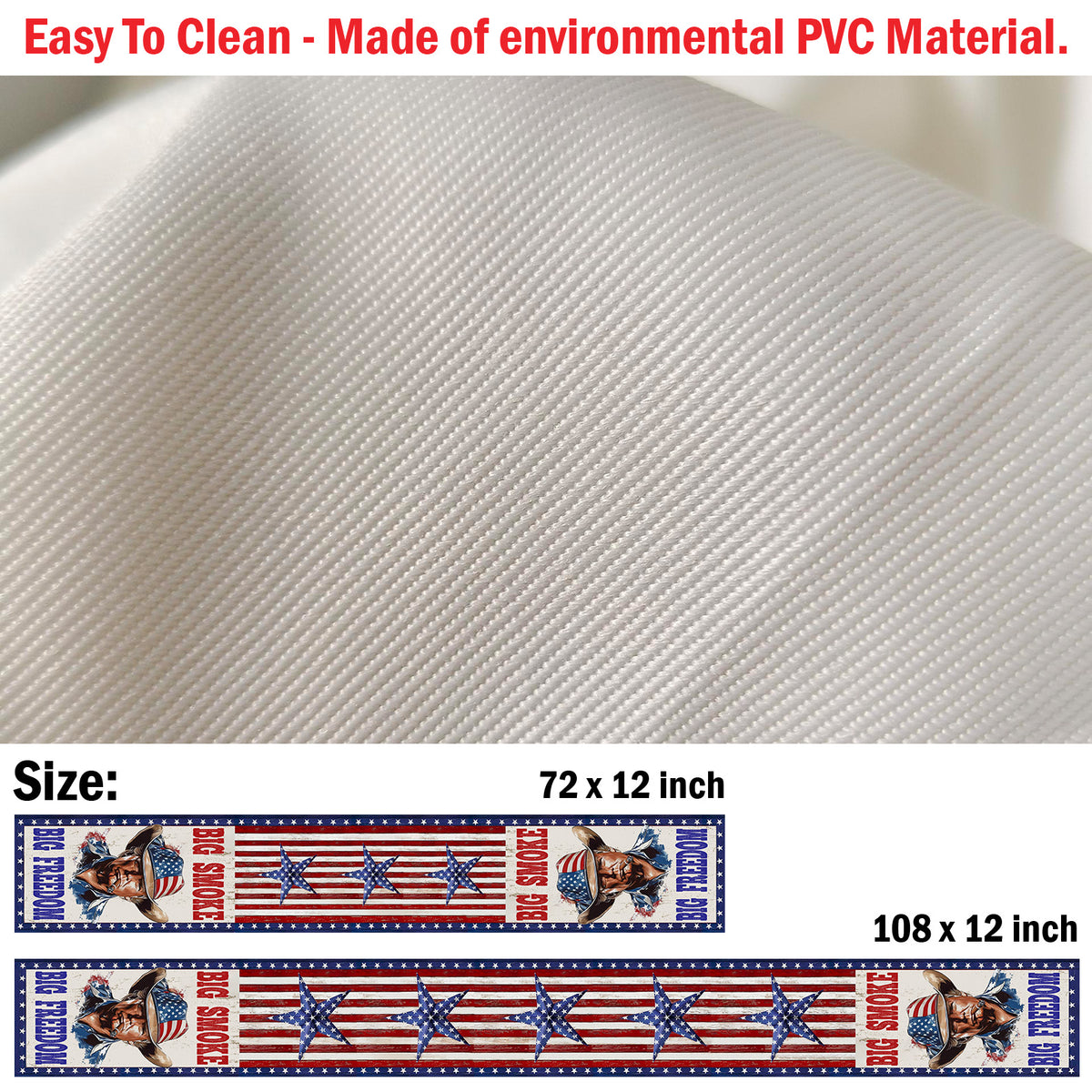 Big Smoke Big Freedom Trump Table Runner | Retro Western USA | Trump 4th Of July Table Runner For Kitchen 682352 - GOP