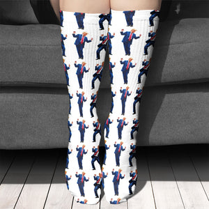 Trump Christmas Socks, Trump Dancing Socks, Make Christmas Great Again Socks, Gift For Trump Supporters 681828 - GOP