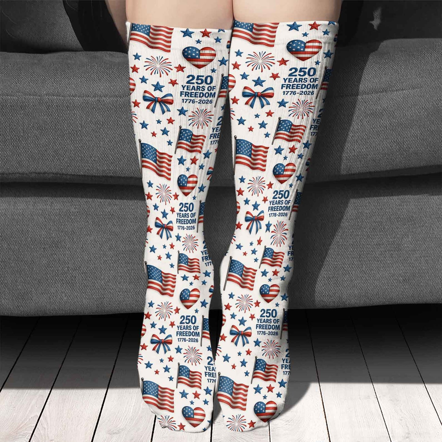 250 Years Of Freedom Socks | Patriotic 1776–2026 Socks | Happy 250th Birthday Socks For Christmas 683443