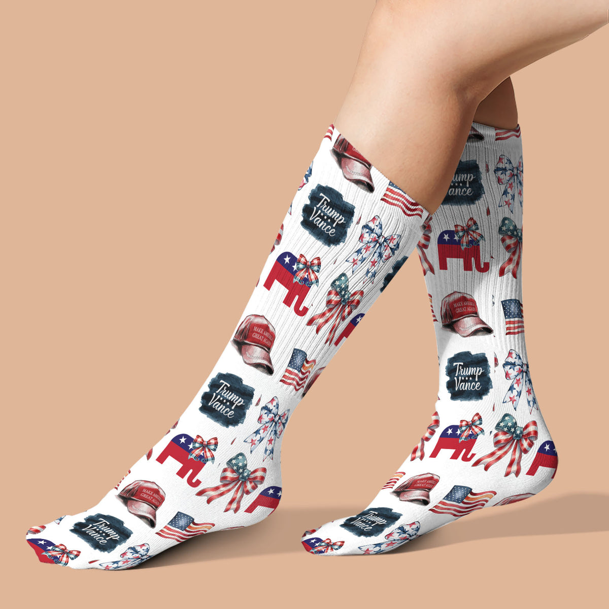 Trump Vance Coquette Socks, Political Xmas Gift for Christmas, Patriotic Present, Gift For Trump Supporters 681836 - GOP
