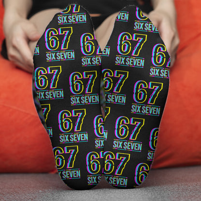 Six Seven Meme Christmas Socks | 6 7 Funny Gen Z Holiday Socks | Viral Teen Slang Christmas Gift 683684
