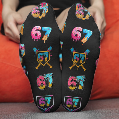 Funny Six Seven Ice Cream Meme Socks | SIx Seven Christmas Socks | Gift for Men Women 683672
