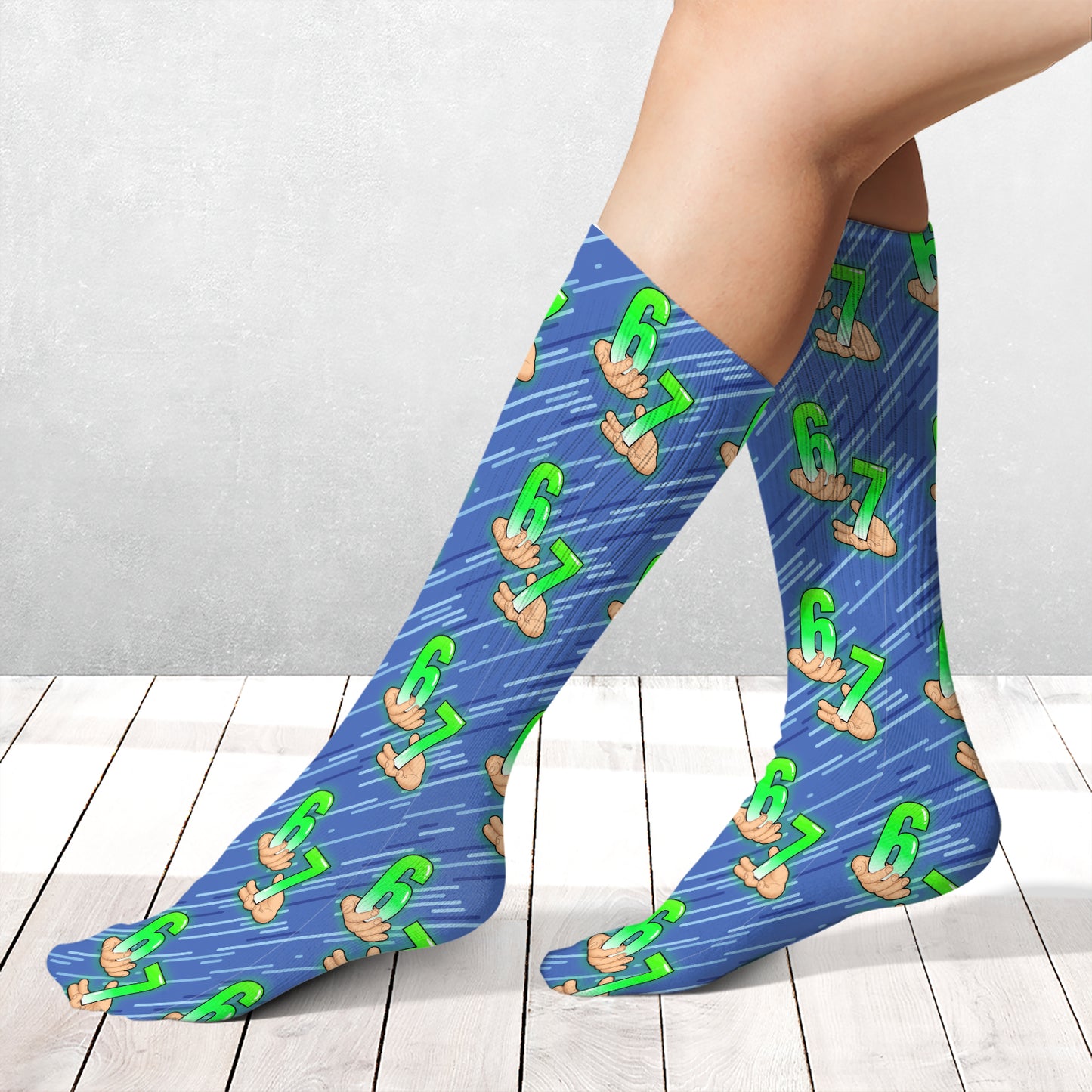 Trendy Six Seven Meme Socks | 6 7 Viral Meme Christmas Socks | Cozy Gen Z Winter Gift for Meme Lovers 683673