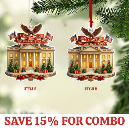 250 Years of America Car Ornament | 250th Anniversary 1776-2026 Ornament | Patriotic 4th of July Combo Acrylic Ornament 683277