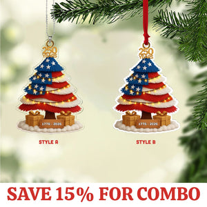 250 Years of America Car Ornament | 250th Anniversary 1776-2026 Ornament | Patriotic 4th of July Combo Acrylic Ornament 683593